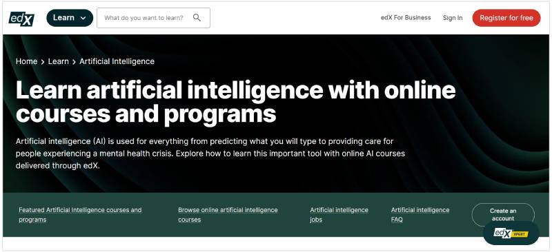 edX AI courses